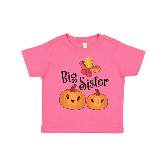 Inktastic Big Sister Pumpkins with Fall Leaves Girls Toddler T-Shirt