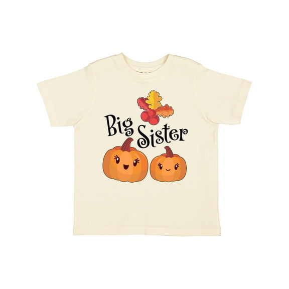 Inktastic Big Sister Pumpkins with Fall Leaves Girls Toddler T-Shirt