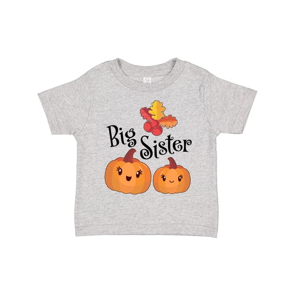 Inktastic Big Sister Pumpkins with Fall Leaves Girls Toddler T-Shirt