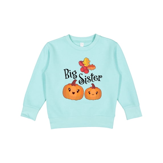 Inktastic Big Sister Pumpkins with Fall Leaves Toddler Sweatshirt