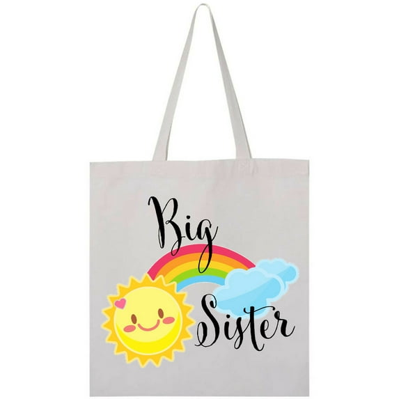 Inktastic Big Sister- Sun and Rainbow Tote Bag