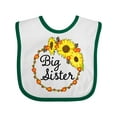 thumbnail image 1 of Inktastic Big Sister Sunflower Wreath Boys or Girls Baby Bib, 1 of 4