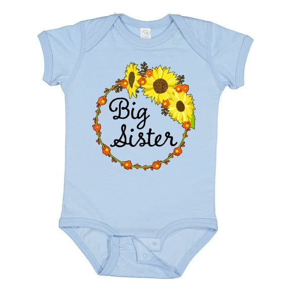 Inktastic Big Sister Sunflower Wreath Boys or Girls Baby Bodysuit