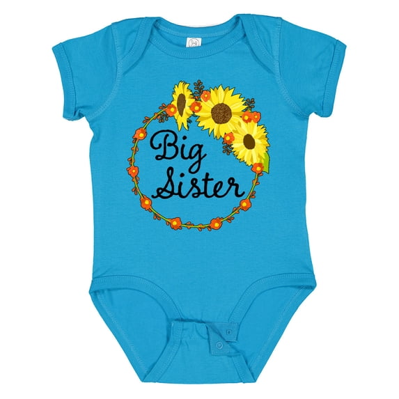 Inktastic Big Sister Sunflower Wreath Boys or Girls Baby Bodysuit