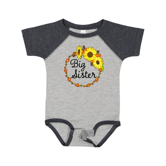 Inktastic Big Sister Sunflower Wreath Boys or Girls Baby Bodysuit
