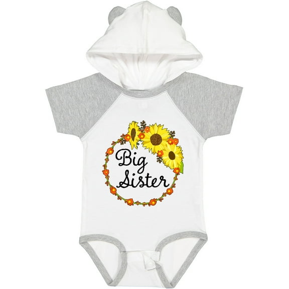 Inktastic Big Sister Sunflower Wreath Boys or Girls Baby Bodysuit