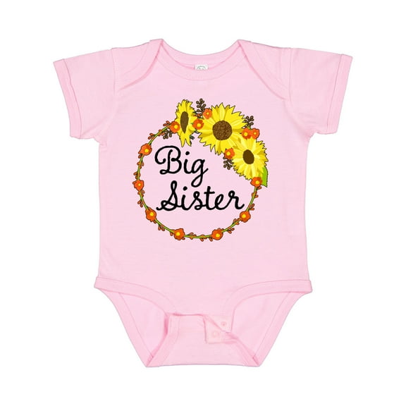 Inktastic Big Sister Sunflower Wreath Boys or Girls Baby Bodysuit