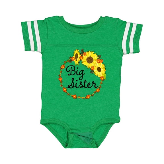 Inktastic Big Sister Sunflower Wreath Boys or Girls Baby Bodysuit