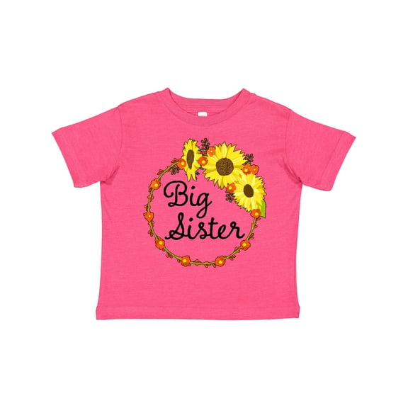 Inktastic Big Sister Sunflower Wreath Boys or Girls Toddler T-Shirt