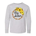 thumbnail image 1 of Inktastic Big Sister Sunflower Wreath Long Sleeve Youth T-Shirt, 1 of 5