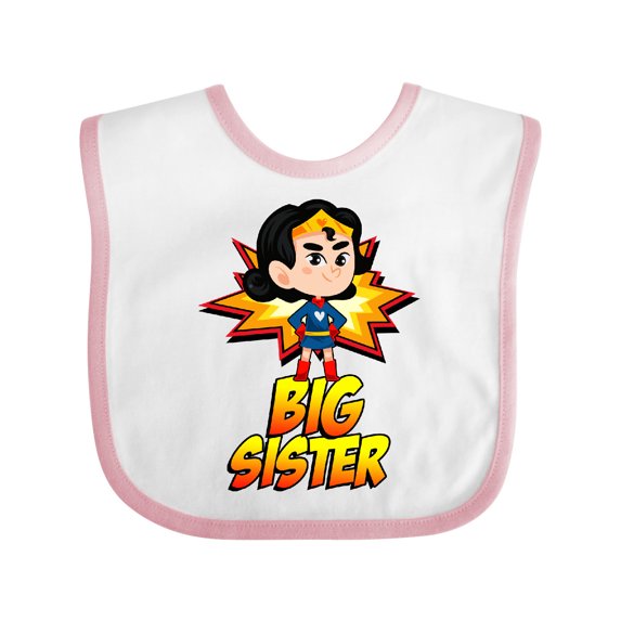 Inktastic Big Sister Superhero Girls Baby Bib