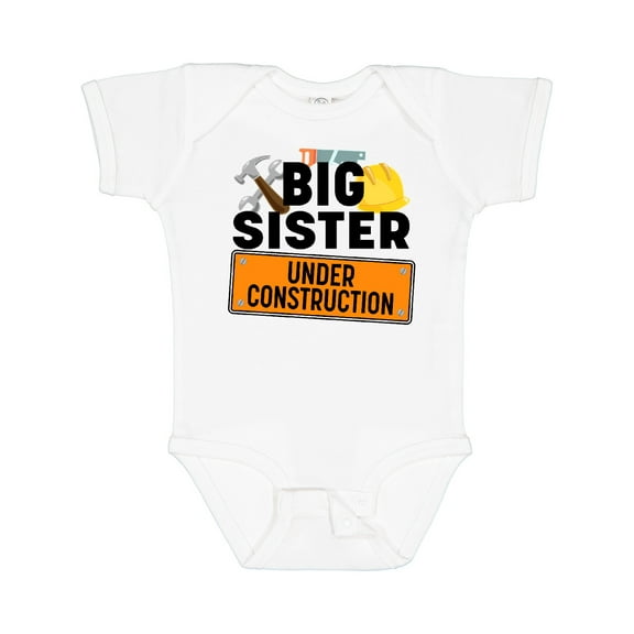 Inktastic Big Sister Under Construction Girls Baby Bodysuit