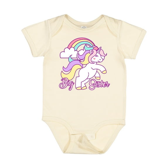 Inktastic Big Sister Unicorn Girls Baby Bodysuit