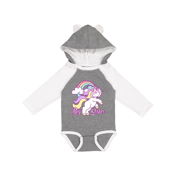 Inktastic Big Sister Unicorn Girls Long Sleeve Baby Bodysuit