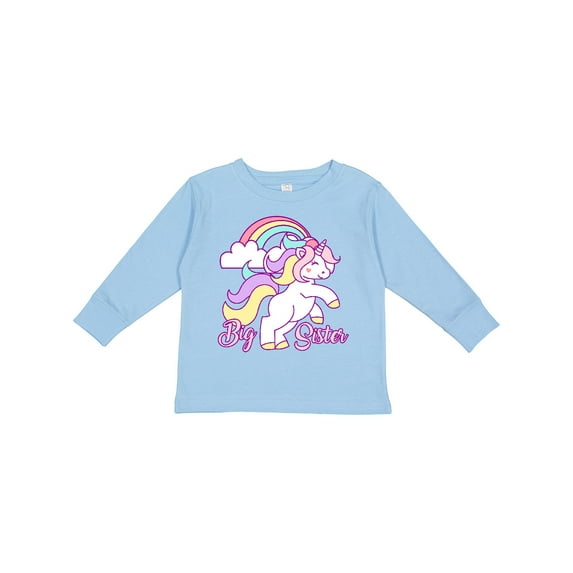 Inktastic Big Sister Unicorn Girls Long Sleeve Toddler T-Shirt