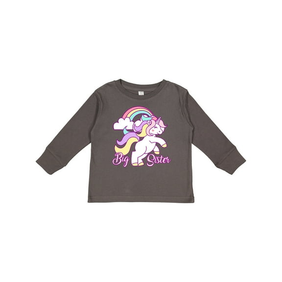 Inktastic Big Sister Unicorn Girls Long Sleeve Toddler T-Shirt