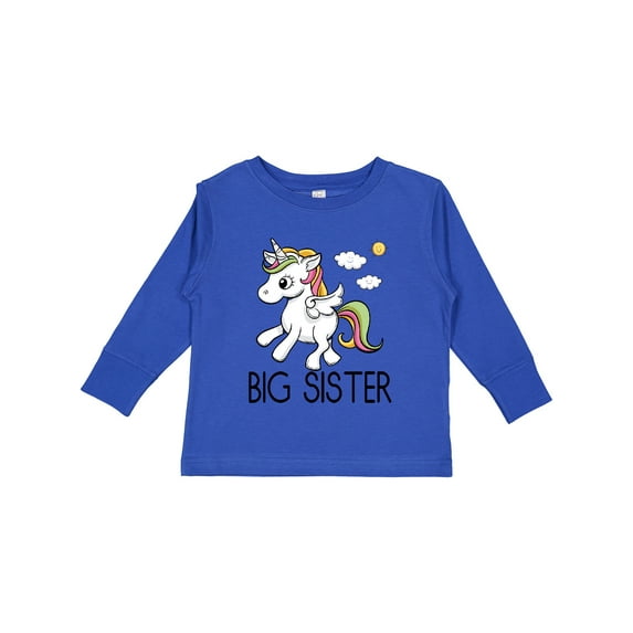 Inktastic Big Sister Unicorn Girls Long Sleeve Toddler T-Shirt