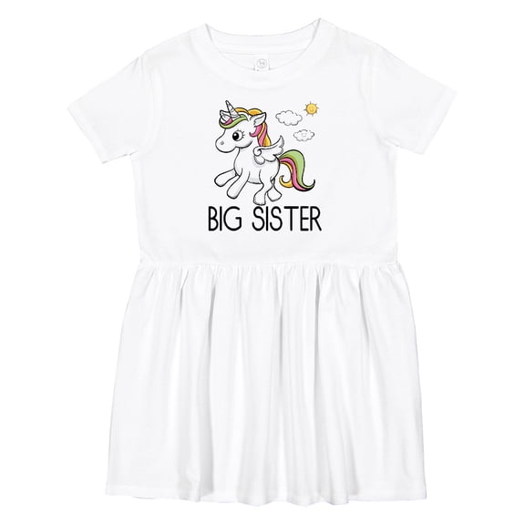 Inktastic Big Sister Unicorn Girls Toddler Dress