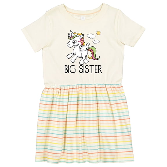Inktastic Big Sister Unicorn Girls Toddler Dress