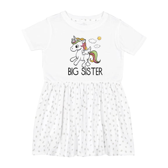 Inktastic Big Sister Unicorn Girls Toddler Dress