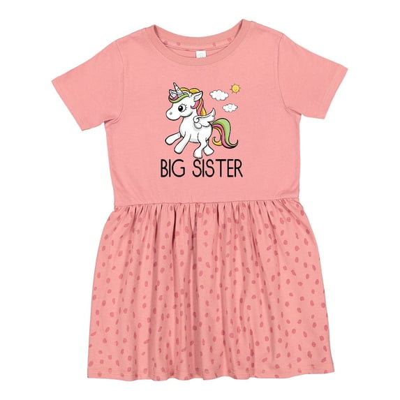 Inktastic Big Sister Unicorn Girls Toddler Dress