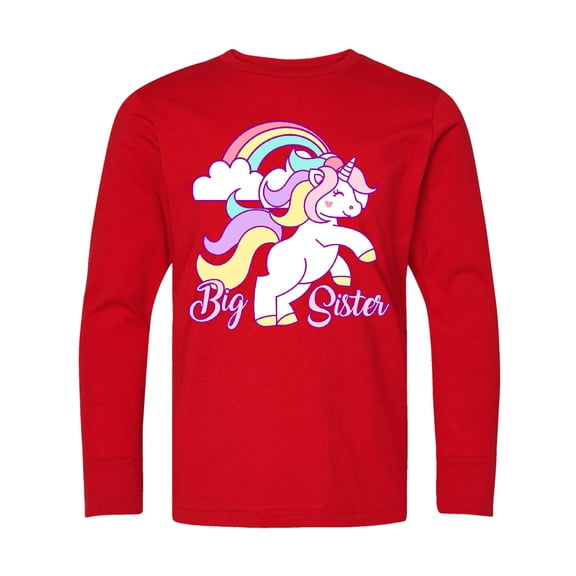 Inktastic Big Sister Unicorn Long Sleeve Youth T-Shirt