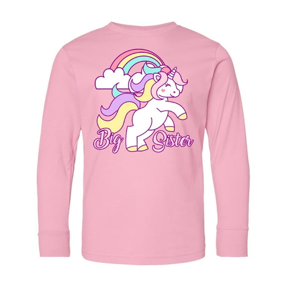 Inktastic Big Sister Unicorn Long Sleeve Youth T-Shirt