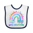 thumbnail image 1 of Inktastic Big Sister Watercolor Rainbow with Clouds Girls Baby Bib, 1 of 4