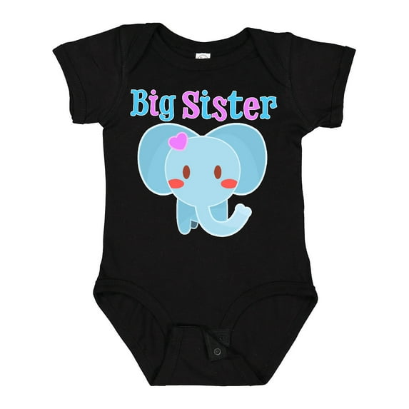 Inktastic Big Sister elephant Girls Baby Bodysuit