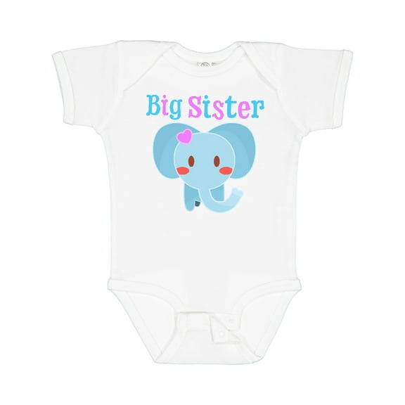 Inktastic Big Sister elephant Girls Baby Bodysuit