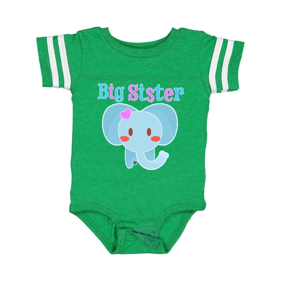 Inktastic Big Sister elephant Girls Baby Bodysuit