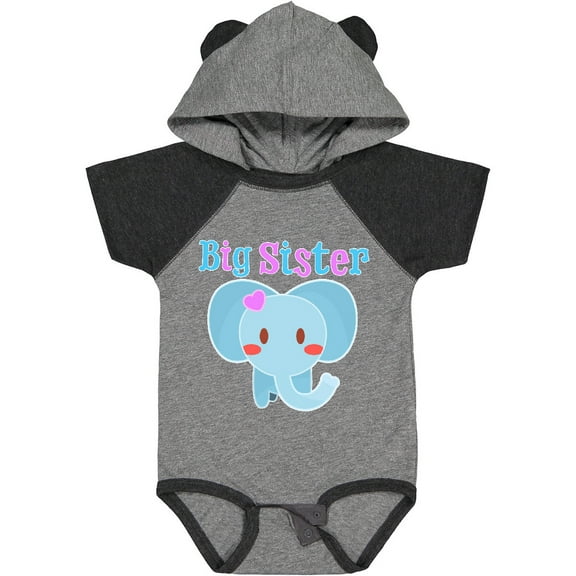 Inktastic Big Sister elephant Girls Baby Bodysuit