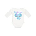 thumbnail image 1 of Inktastic Big Sister elephant Girls Long Sleeve Baby Bodysuit, 1 of 5