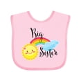 thumbnail image 1 of Inktastic Big Sister- sun and rainbow Girls Baby Bib, 1 of 4