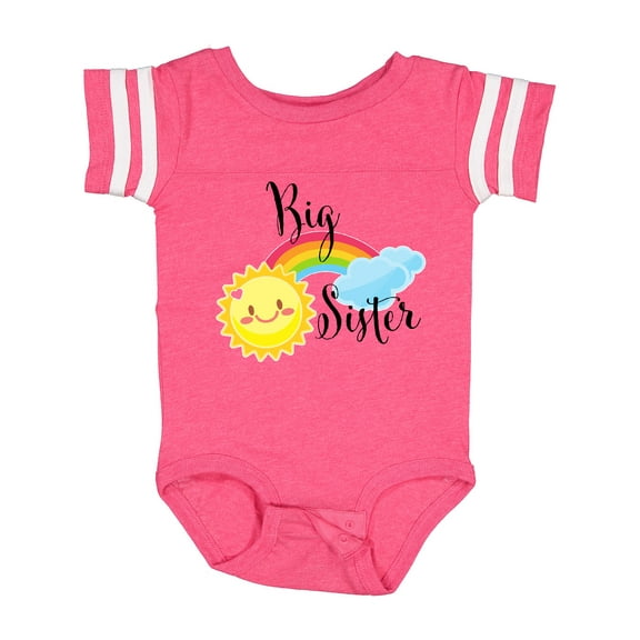 Inktastic Big Sister- sun and rainbow Girls Baby Bodysuit