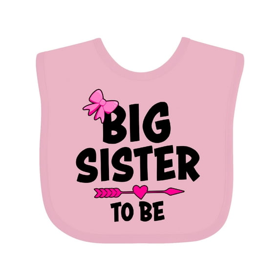 Inktastic Big Sister to Be with Bow and Arrow Girls Baby Bib