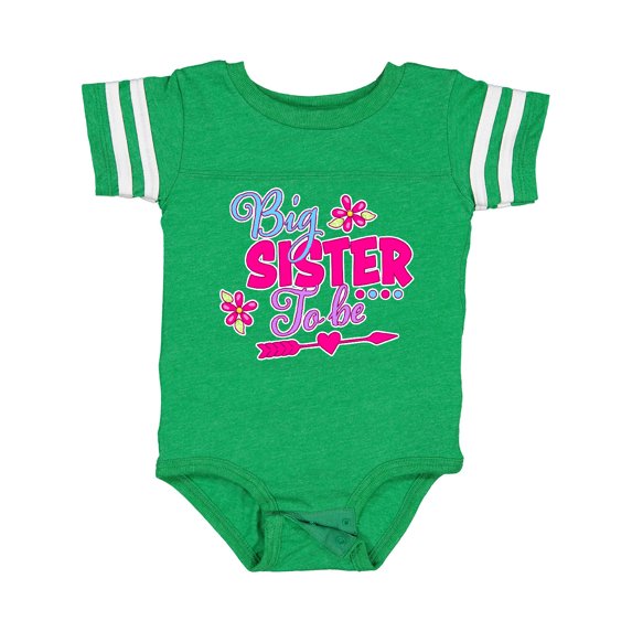 Inktastic Big Sister to Be with Flowers and Arrow Girls Baby Bodysuit