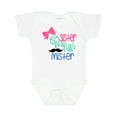 thumbnail image 1 of Inktastic Big Sister to a Little Mister Bow and Mustache Girls Baby Bodysuit, 1 of 5