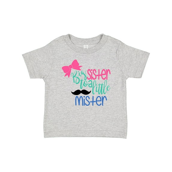 Inktastic Big Sister to a Little Mister Bow and Mustache Girls Baby T-Shirt