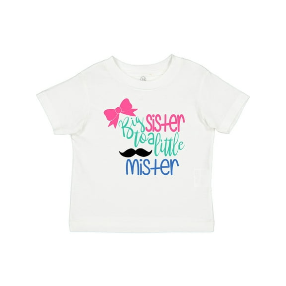 Inktastic Big Sister to a Little Mister Bow and Mustache Girls Baby T-Shirt
