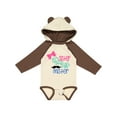 thumbnail image 1 of Inktastic Big Sister to a Little Mister Bow and Mustache Girls Long Sleeve Baby Bodysuit, 1 of 5