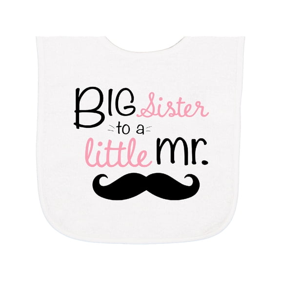 Inktastic Big Sister to a Little Mr. Baby Terry Cloth Bib