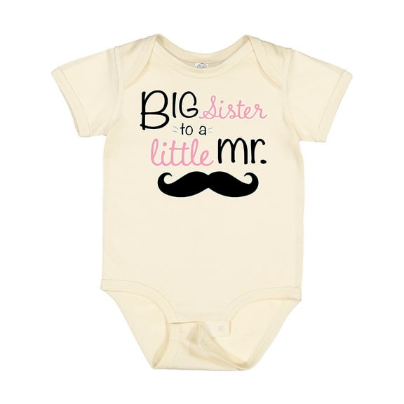 Inktastic Big Sister to a Little Mr. Girls Baby Bodysuit