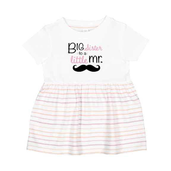 Inktastic Big Sister to a Little Mr. Girls Baby Dress