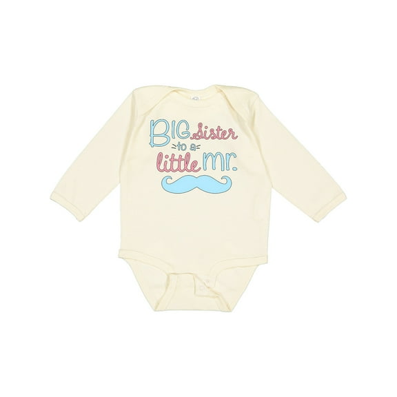 Inktastic Big Sister to a Little Mr Girls Long Sleeve Baby Bodysuit