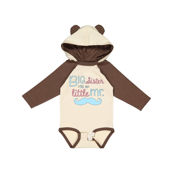 Inktastic Big Sister to a Little Mr Girls Long Sleeve Baby Bodysuit