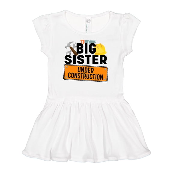 Inktastic Big Sister under construction Girls Baby Dress
