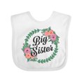 thumbnail image 1 of Inktastic Big Sister with Flower Circle Girls Baby Bib, 1 of 4