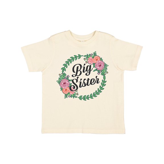 Inktastic Big Sister with Flower Circle Girls Toddler T-Shirt