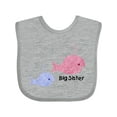thumbnail image 1 of Inktastic Big Sister with Lil' Brother Girls Baby Bib, 1 of 4